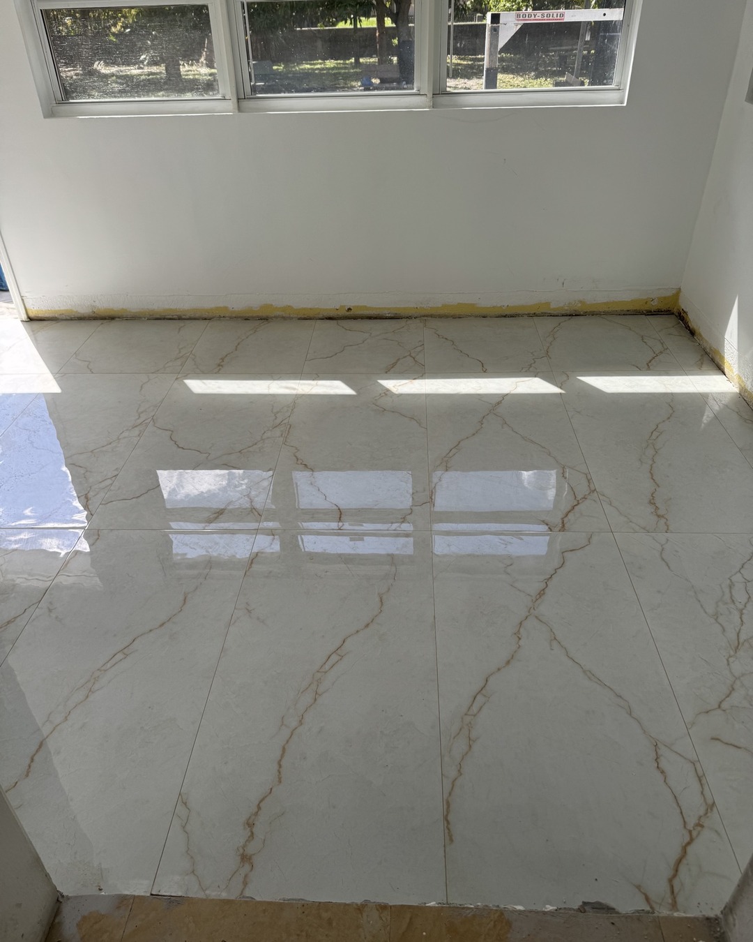Marble-look tile floors